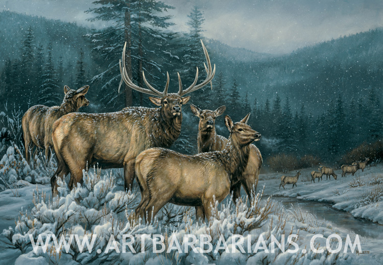 ELK ART PRINT Broken Silence Elk by Daniel Smith Wildlife Poster 11x14 ...