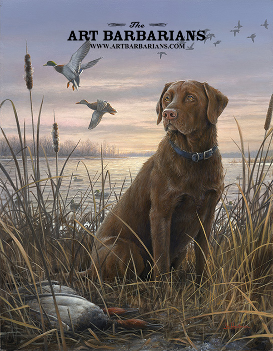 James Killen Chocolate Labrador Duck Hunting Art Print X 18 ...