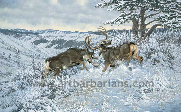 big whitetail buck deer art