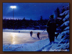 Terrence Fogarty Late Skate Hockey Art Print